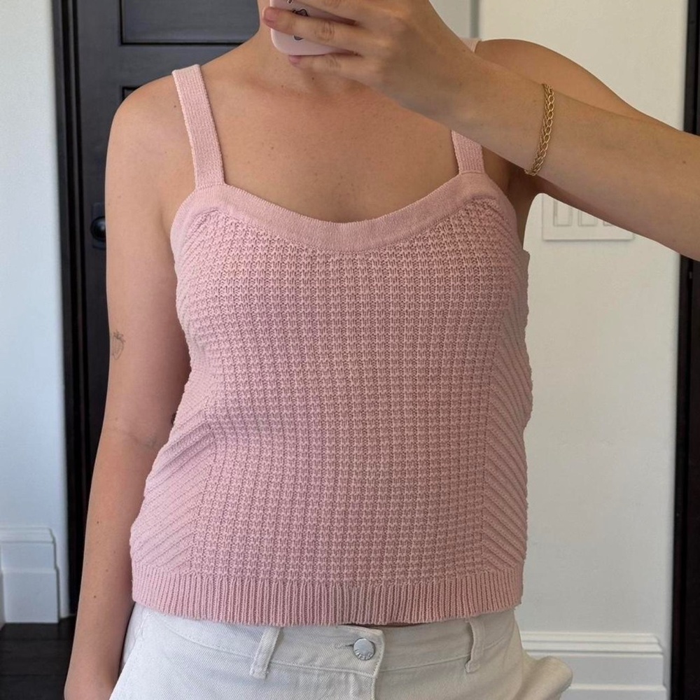 Small Sandy Liang Pink Knit Tank Top